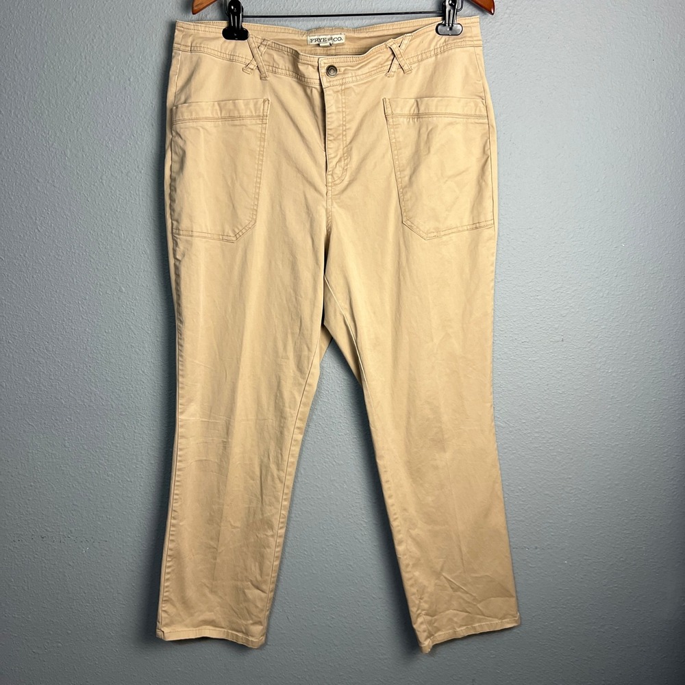 Frye and Co. Khaki Pants Utility Streetwear Pockets Straight Leg Casual Size 16